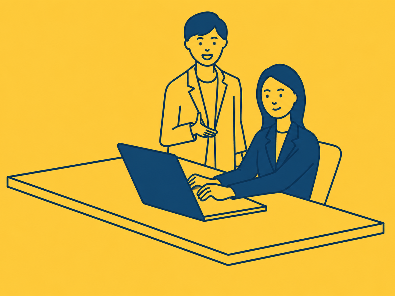 A one-on-one consultation helping someone navigate their digital setup.