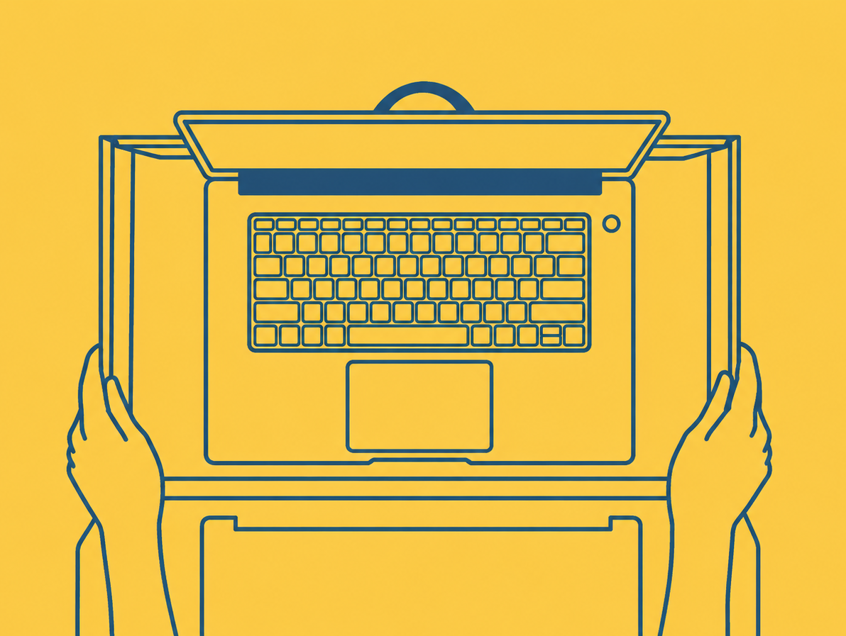 A computer being configured with open source software.
