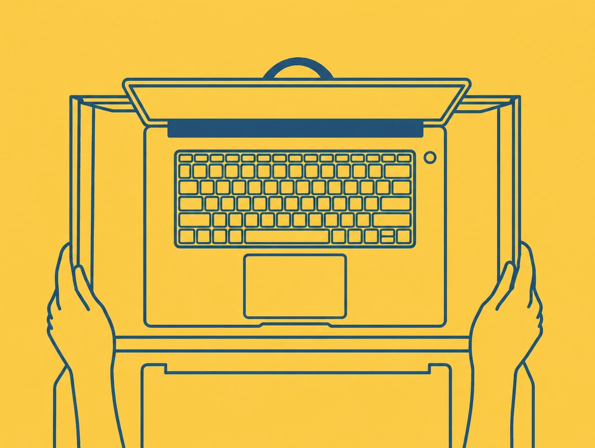 A computer being configured with open source software.